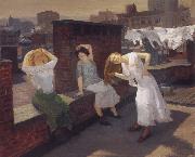 John sloan Sunday,Women Drying Their Hair oil painting